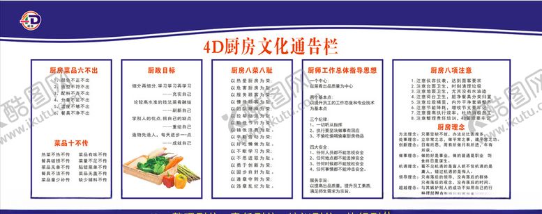 编号：86729710100447207743【酷图网】源文件下载-4D厨房文化通告栏