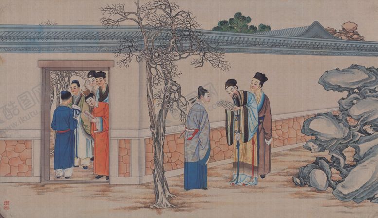 编号：84374509271232473648【酷图网】源文件下载-红楼梦场景精美工笔画