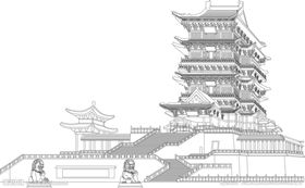 旅游建筑地标合成海报素材