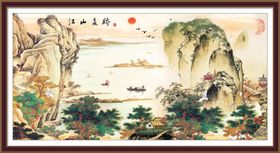 金箔山水横版装饰画