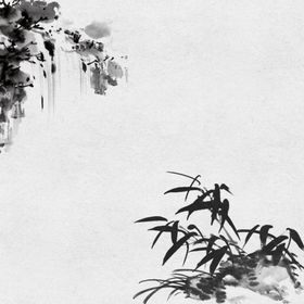 古风背景典清新展板水墨画