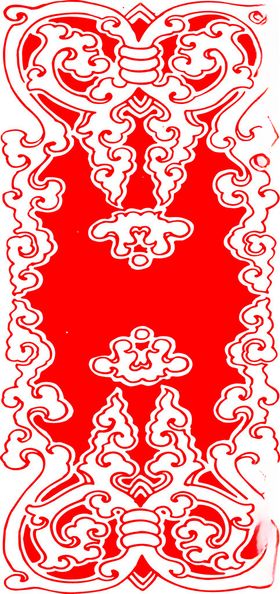 中式红色花纹图案设计