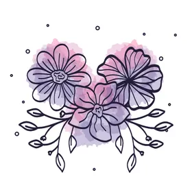 矢量手绘花朵