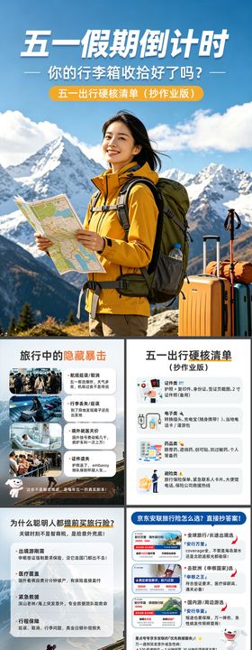 五一买旅行险系列海报