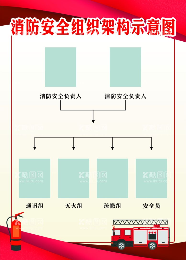 编号：49020812230709521438【酷图网】源文件下载-消防安全组织架构示意图