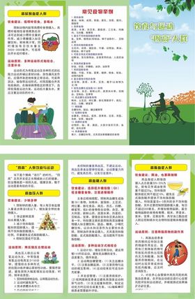 健康宣传饮食与运动四高人群折页