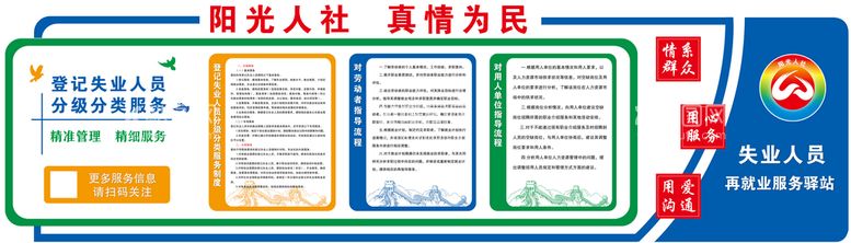 编号：56924511150430305220【酷图网】源文件下载-人社局形象墙阳光人社真民