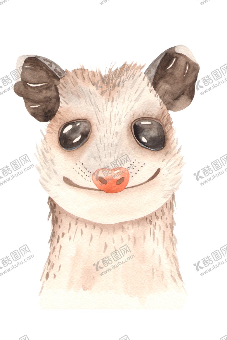 编号：49006909200920391088【酷图网】源文件下载-水彩卡通动物插画