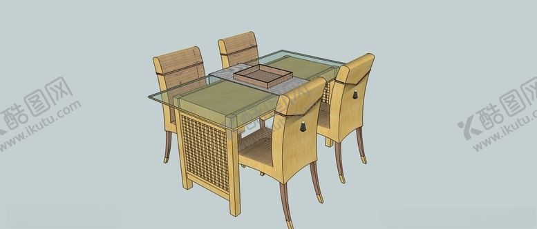 编号：13477410060518117045【酷图网】源文件下载-桌椅skp模型