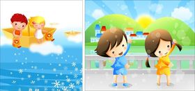 儿童插画卡通背景幼儿园插画