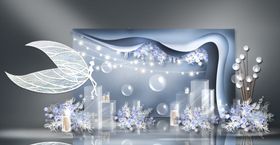 蓝色婚礼浪漫背景设计大图