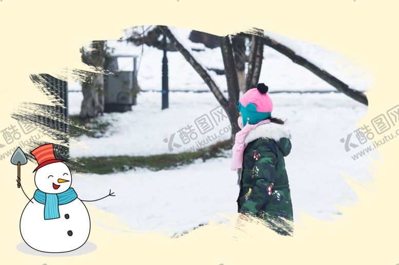 编号：80469003140220514535【酷图网】源文件下载-相册蓝色儿童男孩宝宝女孩雪人