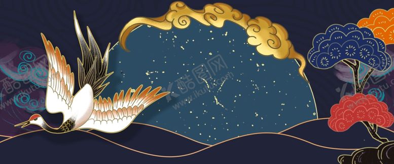 编号：87718409211638416234【酷图网】源文件下载-中式国潮飞鹤