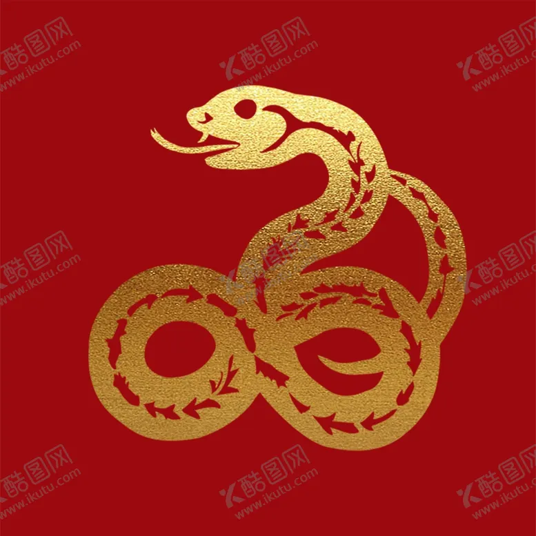 编号：64579402250424106428【酷图网】源文件下载-剪纸风金蛇