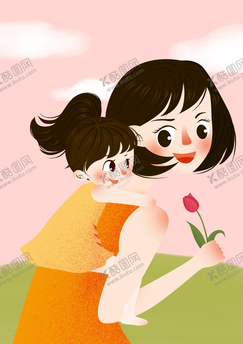 编号：21117110112021382727【酷图网】源文件下载-母子插画