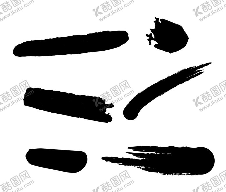 编号：14567210040010146958【酷图网】源文件下载-水墨笔触元素