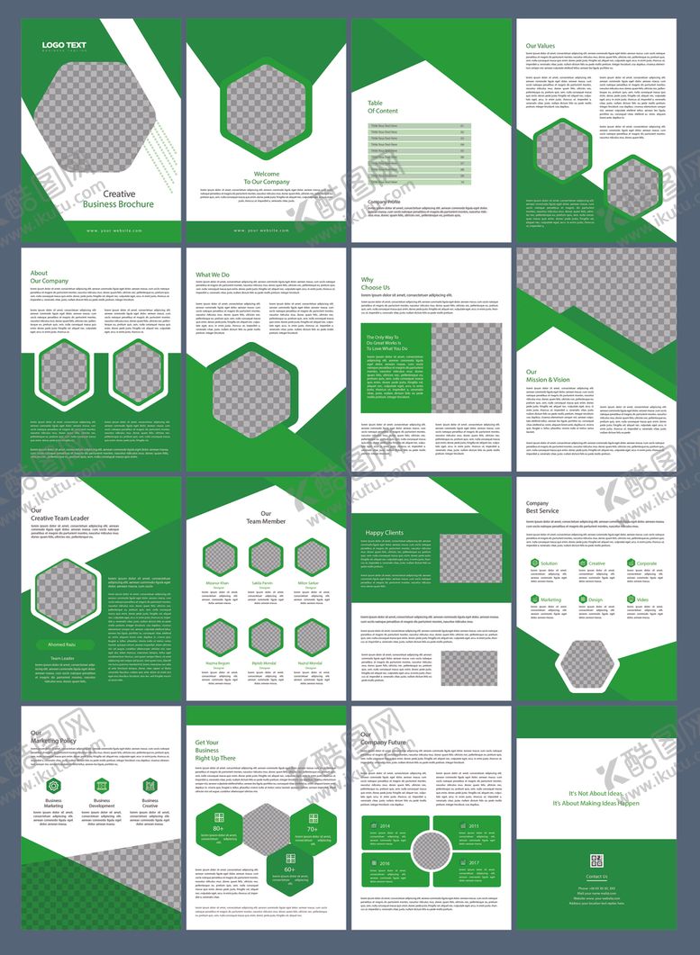 编号：49879910310315532487【酷图网】源文件下载-绿色商务画册
