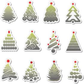 多样创意圣诞树图案集合