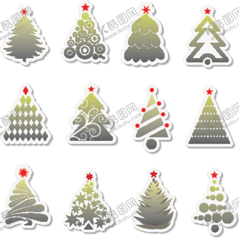 编号：59134904302045324773【酷图网】源文件下载-多样创意圣诞树图案集合