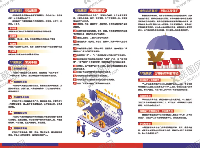 编号：44933712080746302861【酷图网】源文件下载-非法集资三折页