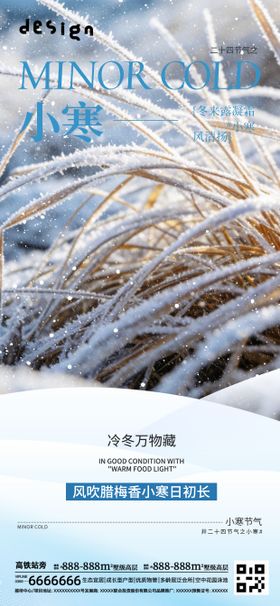 小寒大寒意境冬天海报朋友圈微信稿
