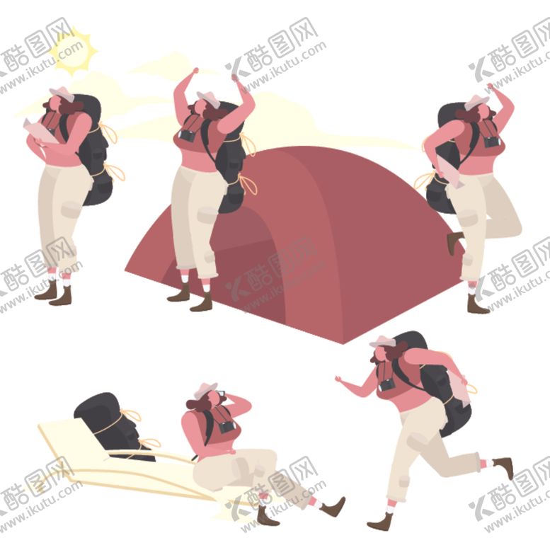 编号：38105407131711418003【酷图网】源文件下载-扁平人物插画