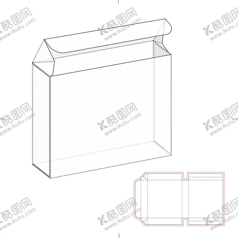 包装盒刀版图型子展开展开