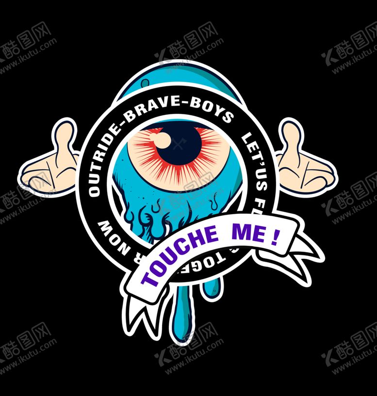 编号：76746510020833289150【酷图网】源文件下载-可爱液滴眼球人圈圈时尚英文标志