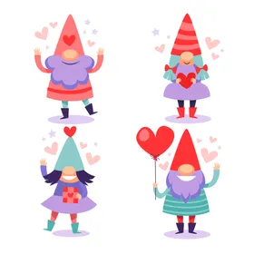 小矮人精灵卡通插图手绘