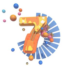 C4D三维数字7效果装饰图片