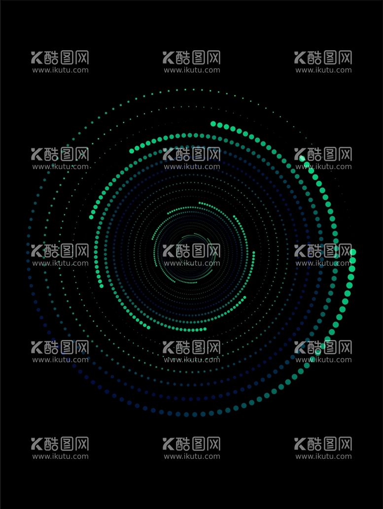 编号：60709511260625016826【酷图网】源文件下载-荧光绿波点螺旋漩  科技感波点