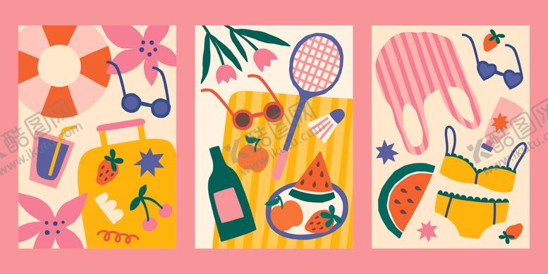 编号：73151610152256295722【酷图网】源文件下载-夏日缤纷图案插画