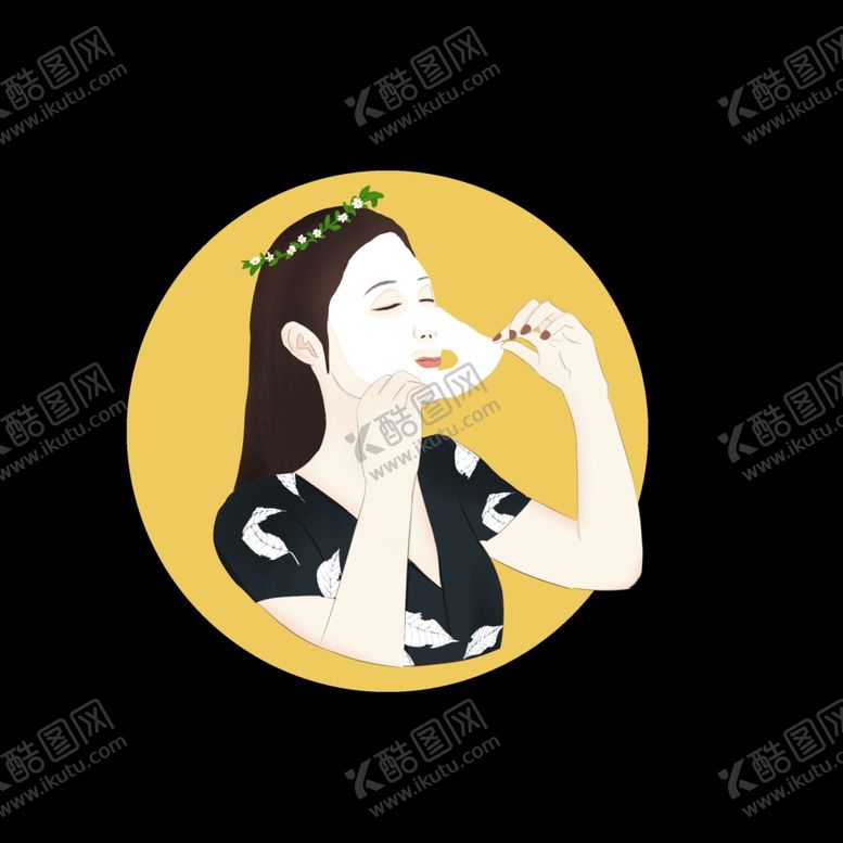 编号：76065110011552394230【酷图网】源文件下载-敷面膜的女孩