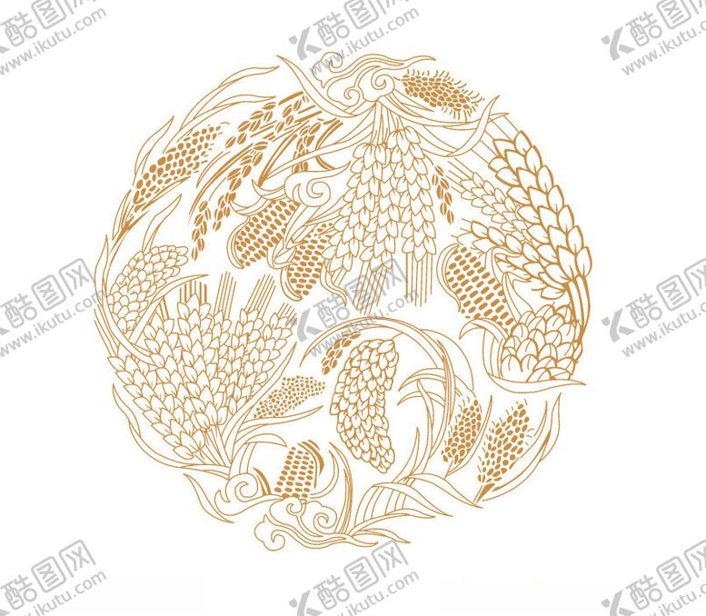 编号：94998202082143088849【酷图网】源文件下载-早餐素材手绘麦穗麦子稻谷