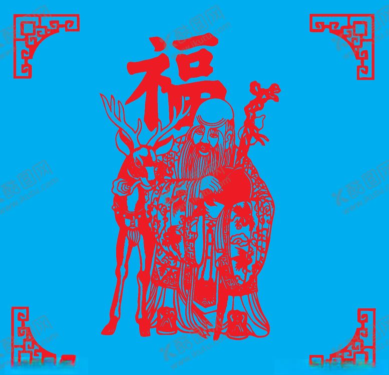 编号：99970810210153489905【酷图网】源文件下载-老寿星福剪纸