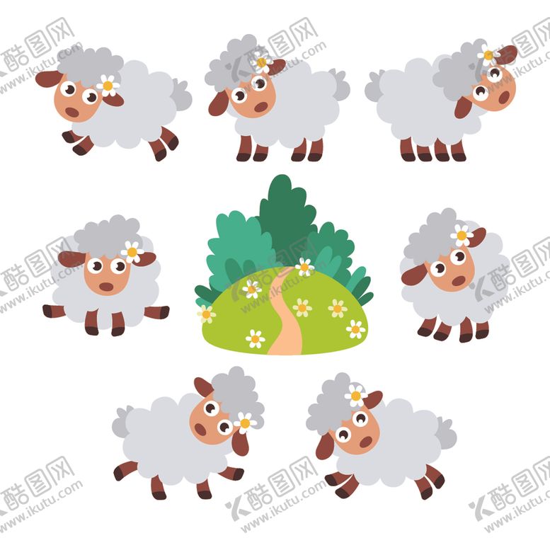 编号：27457405041322246949【酷图网】源文件下载-羊卡通羊手绘羊动物