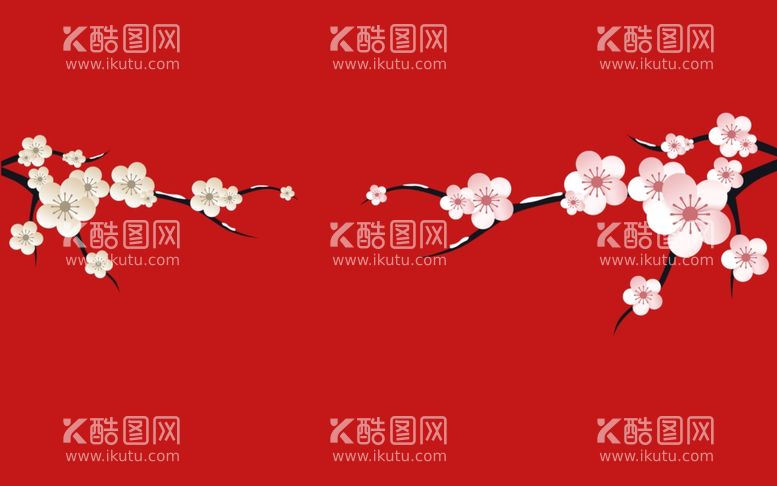 编号：59066411300650577606【酷图网】源文件下载-喜庆梅花树枝