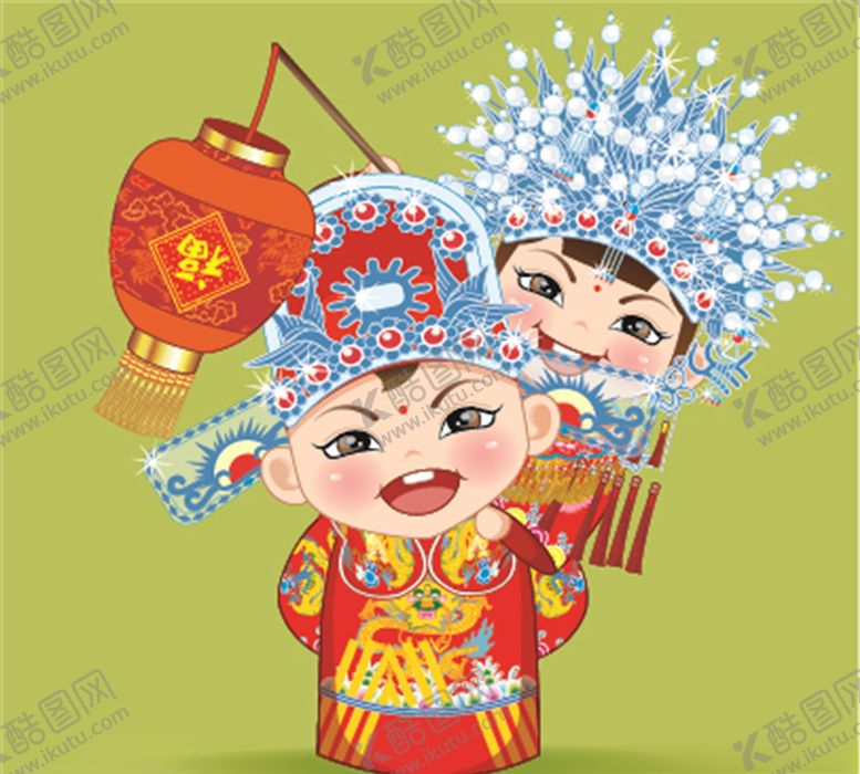 编号：96451907060721312840【酷图网】源文件下载-卡通新郎新娘