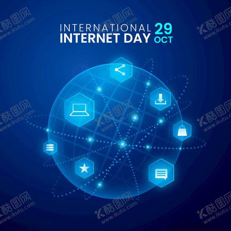 编号：51698104290037004171【酷图网】源文件下载-蓝色科技星球人际关系互联网素材