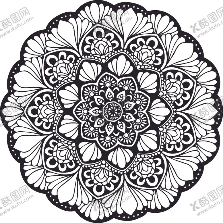 编号：32805109241110159343【酷图网】源文件下载-曼陀罗花纹