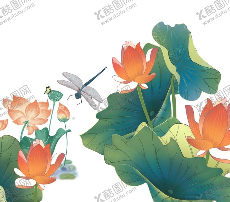 编号：20691209260202186784【酷图网】源文件下载-国潮荷花元素