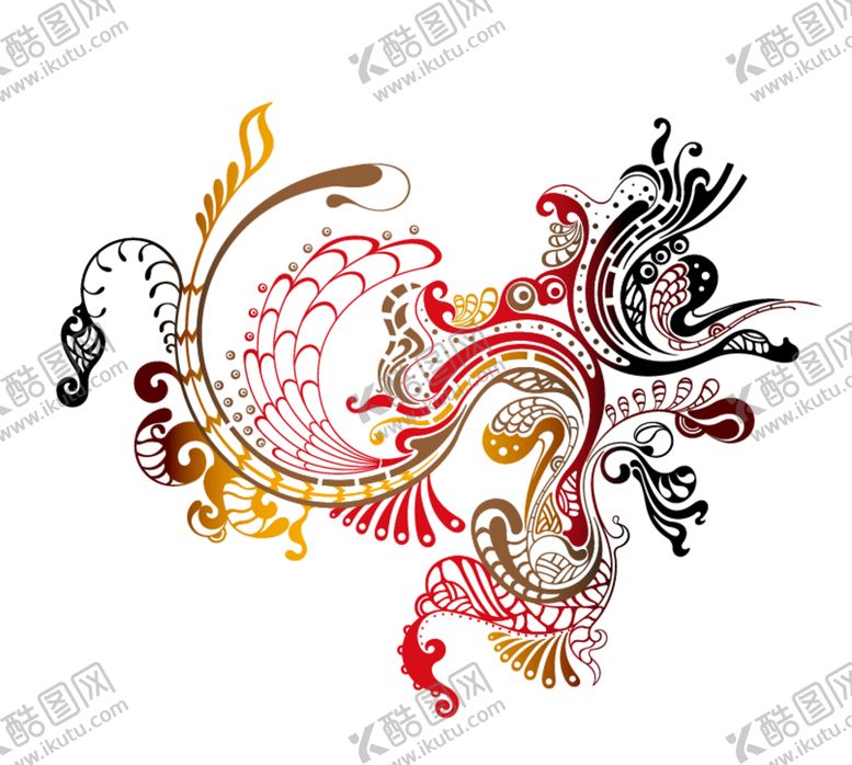 编号：80884009251524366737【酷图网】源文件下载-手绘水彩凤凰