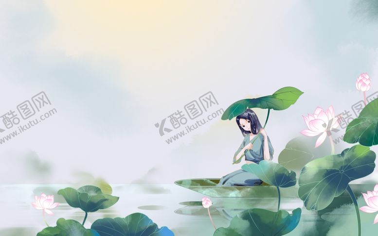 编号：57238710110255549446【酷图网】源文件下载-女性人物荷花夏季合成海报素材