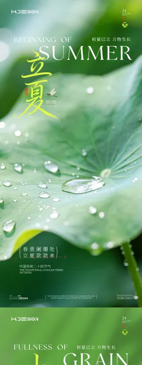 立夏小满二十四节气海报