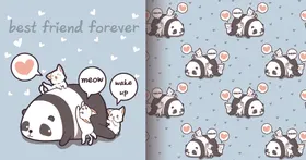 小清新卡通图案背景