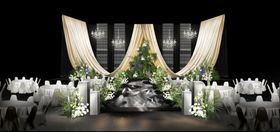 白绿粉色韩式水晶主舞台