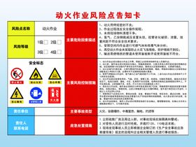 动火作业风险告知卡