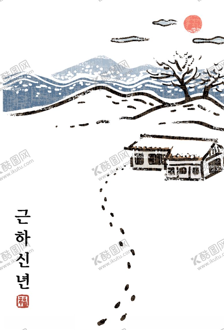 编号：54683907121402562607【酷图网】源文件下载-日式和风山水风景插画