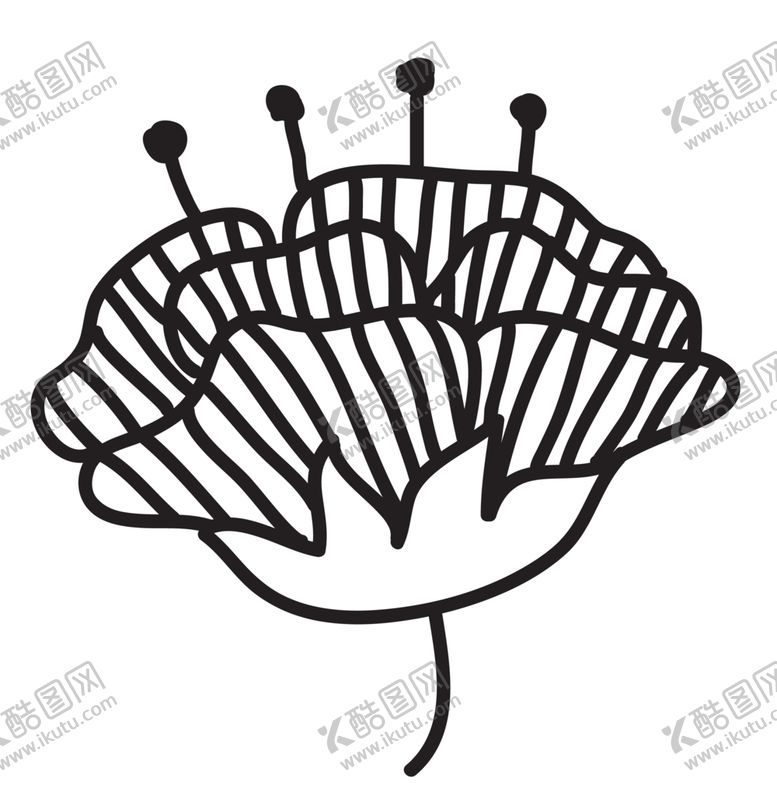 编号：42577009142352526115【酷图网】源文件下载-黑白手绘植物