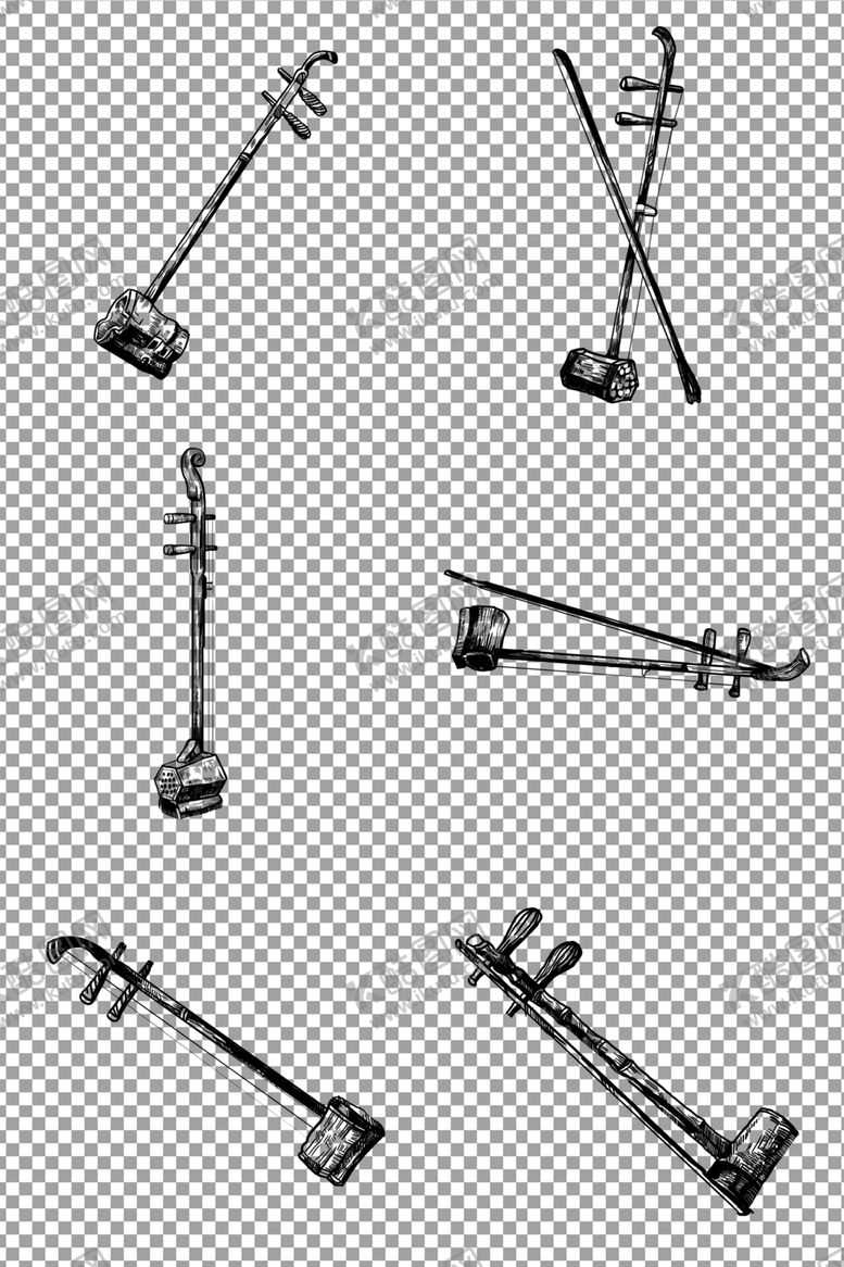 编号：17388010080742196524【酷图网】源文件下载-手绘黑白线描二胡
